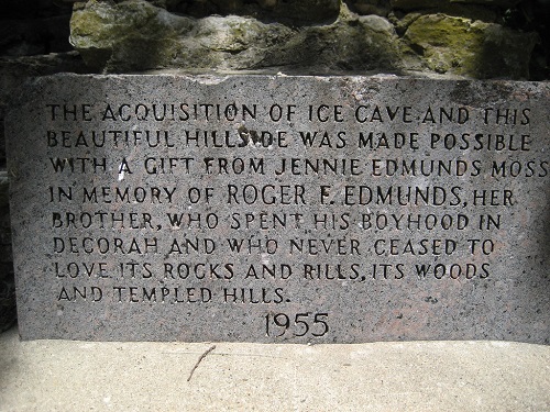 Decorah Ice Cave inscription Decorah Ice Cave inscription