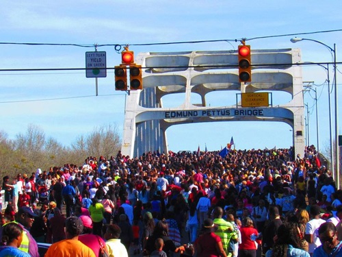 March on Edmund Pettus Bridge in Selma March on Edmund Pettus Bridge in Selma