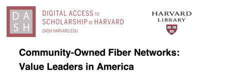 Harvard Study on Municipal Networks Screenshot of Harvard study showing benefits of municipal broadband