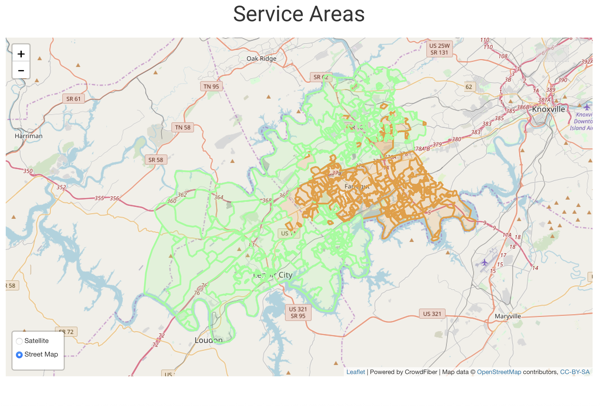 Lenoir City Utilities Board fiber service map