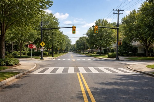 A street level view of a tree lined residential street in Longmeadow MA