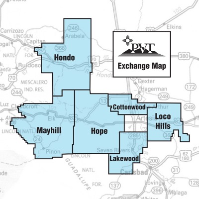 Penasco Valley Telephone Cooperative service area map