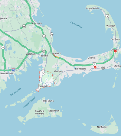 Map of Falmouth MA