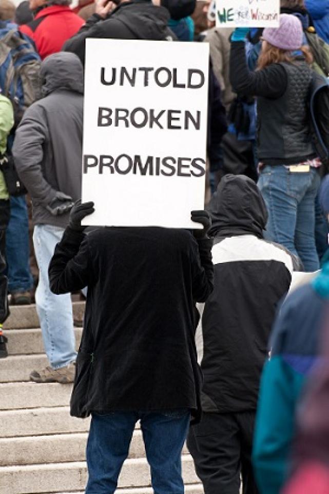 Broken Promises sign  Broken Promises sign
