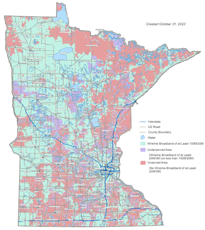 Minnesota Broadband map Minnesota Broadband map
