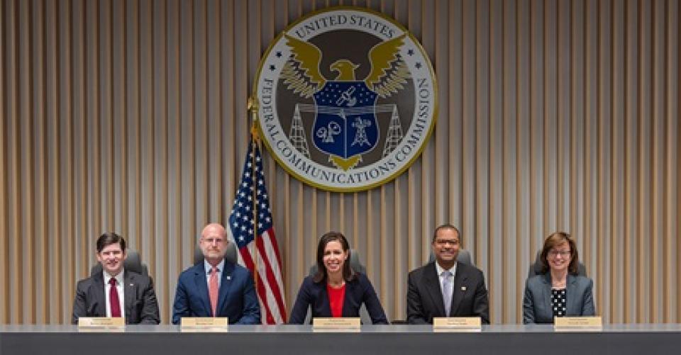 FCC Commissioners at commission meeting in March 2024