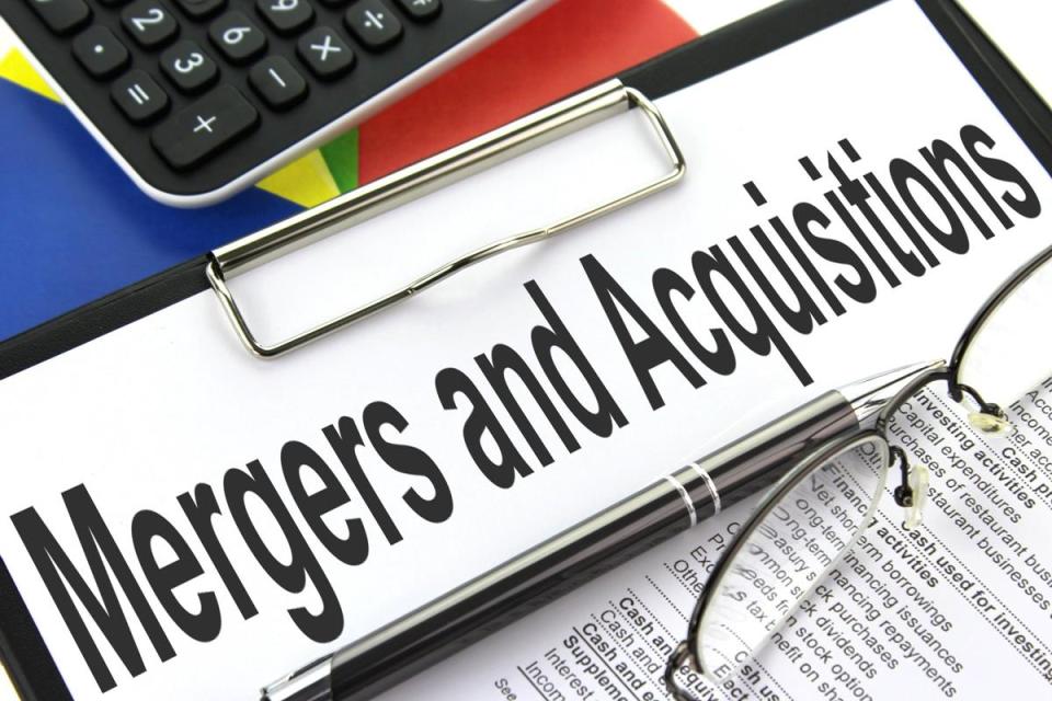 A file tab reads "mergers and acquisitions" 