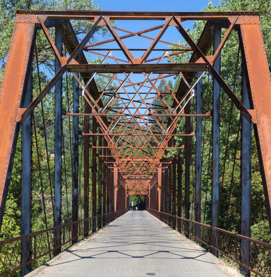 A rusty bridge in the woods of Sonoma County CA