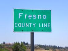Fresno County line sign