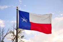 Texas Flag waves in the breeze